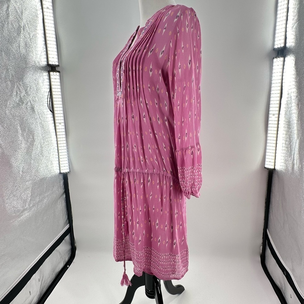 Joie womens dress size XS pink 100% silk boho bohemian tunic lightweight - Picture 10 of 15